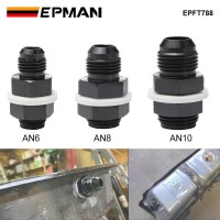 EPMAN AN6 AN8 AN10 Flare Fuel Cell Tank Adapter Bulkhead Fitting With Washer Black EPFT788
